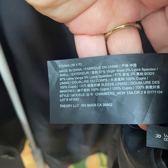 Theory Chambers Slim Fit Blazer - Black, 100% wool - Picture 6 of 6